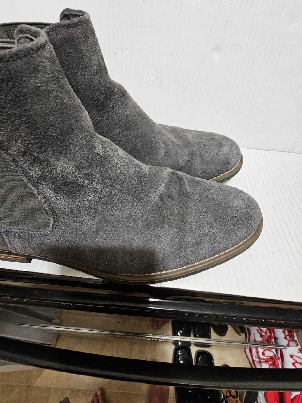 Bruno Marc Timeless Suede Leather Chelsea Boots Men's Shoes Gray Sz 10